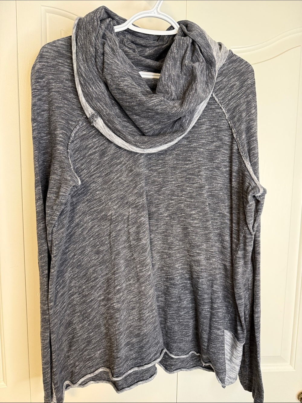 Women's Grey Lightweight Cowl Neck Sweater